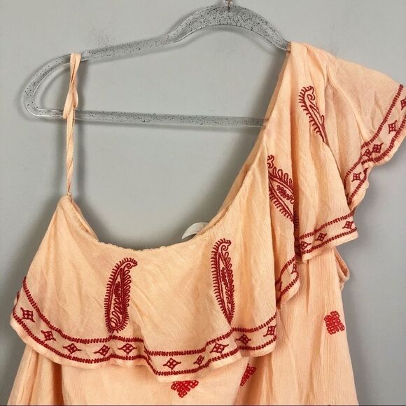 FREE PEOPLE | Easy on the Eyes Asymmetrical One Shoulder Top Women’s Size M - Picture 6 of 11